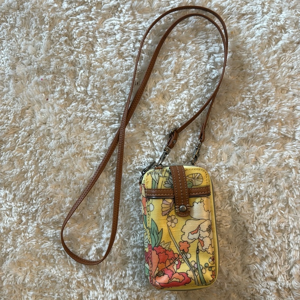 Sakroots SmartPhone Zip Wallet Wristlet Peace Art Boho Crossbody Bag
